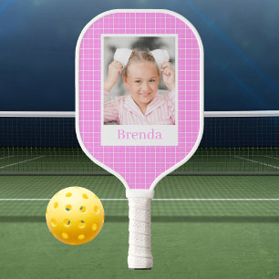 Hot Pink Girly Pattern Foto Girl Pickleball Schläger