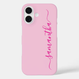 Hot Pink Girly Signature iPhone 16 Hülle