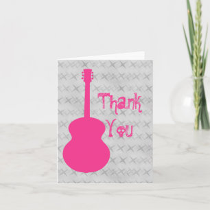 Hot Pink Gitarre Grunge Danke Karte
