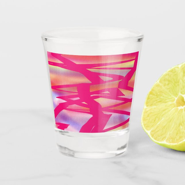 Hot-Pink-Glas Schnapsglas (Vorderseite)