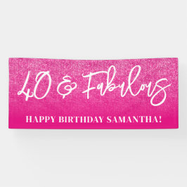 Hot Pink Glitzer Color Block 40 und fabelhaft Banner