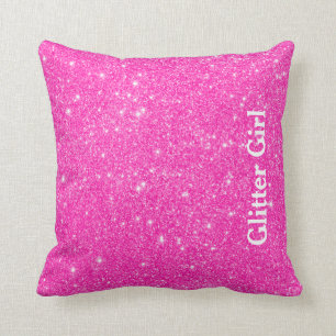 Hot Pink Glitzer Girl Zeigen Sie Ihre Glamour spar Kissen