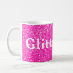 Hot Pink Glitzer Girl Zeigen Sie Ihre Glamour spar Tasse
