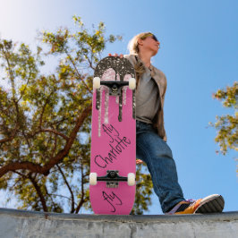 Hot Pink Glitzer Girly Sparkle Personalisierter Na Skateboard