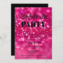 Hot Pink Glitzer Glam Junggeselinnen-Abschied