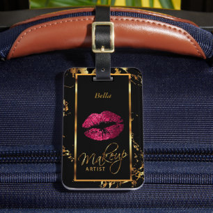 Hot Pink Glitzer Lips - Makeup Artist Gepäckanhänger