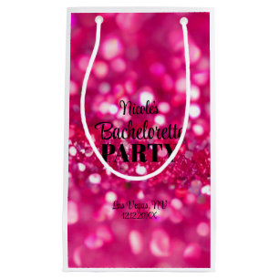 Hot Pink Glitzer Moderner Glam Junggeselinnen-Absc Kleine Geschenktüte