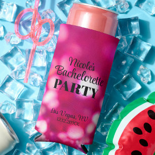 Hot Pink Glitzer Moderner Glam Junggeselinnen-Absc Selters Dosenkühler