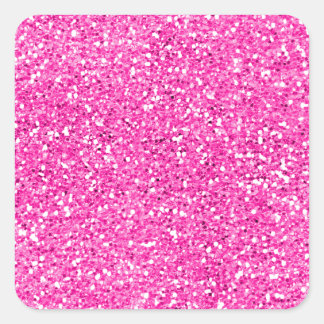 Hot Pink Glitzer Quadratischer Aufkleber
