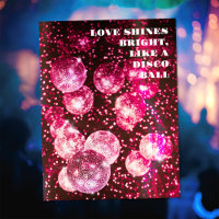 Hot Pink Glitzer Retro Diskothek Ball Save the Dat
