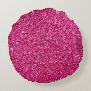 Hot Pink Glitzer Rundwirbelkissen Rundes Kissen