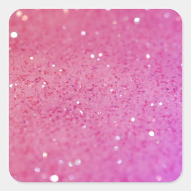 Hot Pink Glitzer - Shiny, Glitzern Quadratischer Aufkleber (Vorderseite)