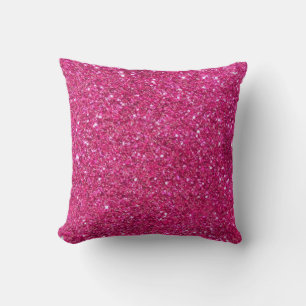 Hot Pink Glitzer Throw Kissen
