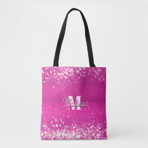 Hot Pink Glitzern Bokeh Monogram