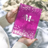 Hot Pink Glitzern Bokeh Monogram