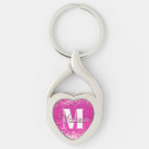 Hot Pink Glitzern Bokeh Monogram