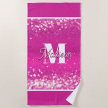 Hot Pink Glitzern Bokeh Monogram