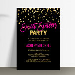 HOT Pink Gold 16 . GEBURTSTAG 16 Party Einladungen<br><div class="desc">Ein 16 . Geburtstag-Party werfen? Brauchen Sie Ideen? Holen Sie sich diese modernen und trendigen,  individuellen Vorlagen,  damit Sie sich einfach unterhalten können. Heiß rosa mit Imitaten goldene Konfetti mit schwarzem und Imitat goldenen Hintergrund. Erschwinglich,  aber nicht billig aussehen. Personalisieren Sie diese Einladungen für Ihr nächstes süßes 16 Party.</div>