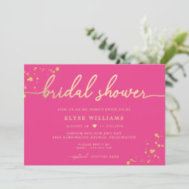 Hot Pink Gold Bridal Dusche Einladung
