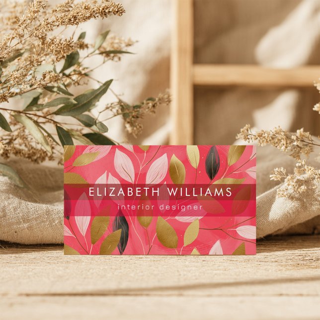 Hot Pink Gold Coral Boho Modern Botanical (Von Creator hochgeladen)