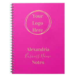 Hot Pink Gold Custom Logo Business Notes Notizblock