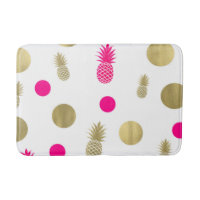 Hot Pink & Gold Dots & Pineapples Fun Summer Chic