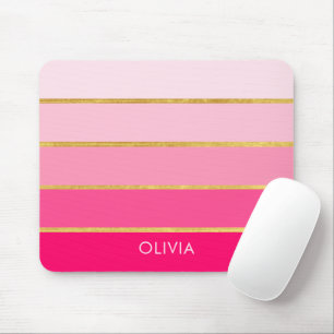 Hot Pink & Gold Girls Personalisiert Mousepad