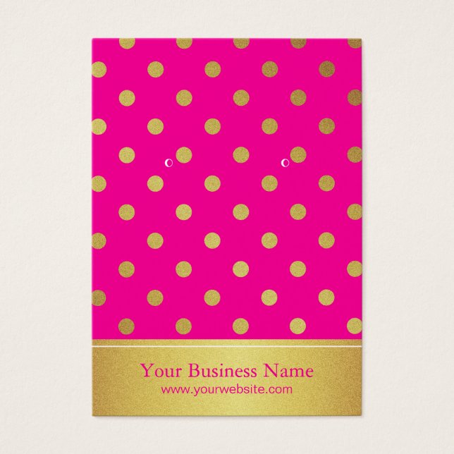 Hot Pink Gold Glitzer Punkte sammeln Display Cards (Vorderseite)