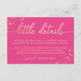 Hot Pink Gold Kleine Details Einsteckkarte Begleitkarte