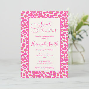 Hot Pink Gold Leopard Muster Einladung