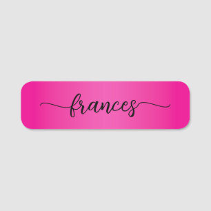 Hot Pink Gradient Handgeschriebenes Script Namensschild