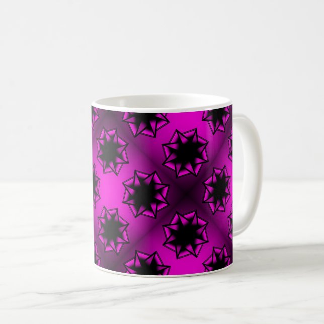 Hot Pink Gradient Star Bow Kaffeetasse (VorderseiteRechts)