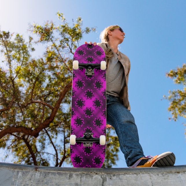 Hot Pink Gradient Star Bow Skateboard (Außenbereich 1)