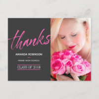 Hot-Pink Graduate Vielen Dank Foto