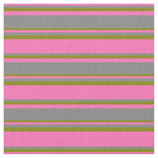 Hot Pink, Grau und Grün Muster Stoff (Nahaufnahme)
