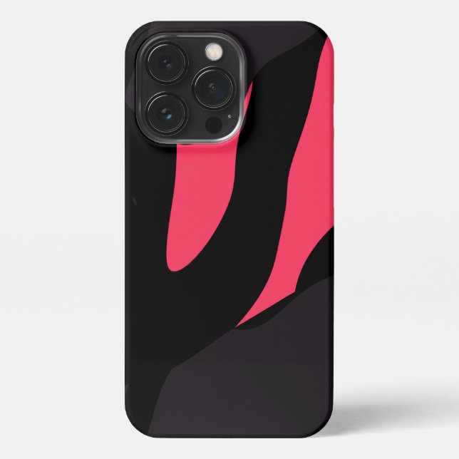 Hot pink, gray and black Camo abstract iPhone Hülle (Rückseite)