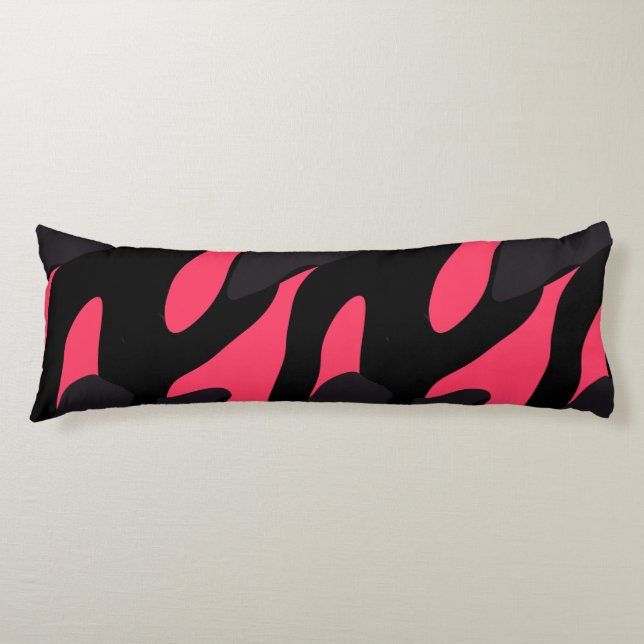 Hot pink, gray and black Camo abstract Seitenschläferkissen (Vorderseite)