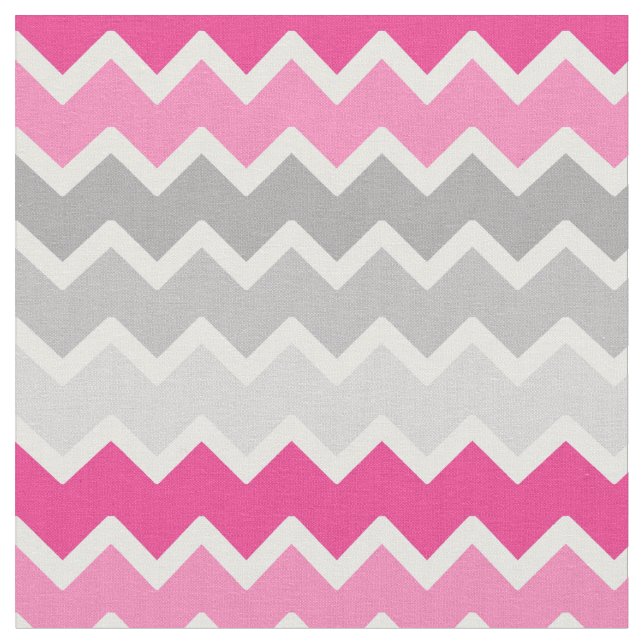 Hot Pink Gray Ombre Zickzack Zigzag Muster Stoff (Nahaufnahme)