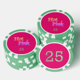 Hot Pink green 25 gestreifter Poker-Chip Pokerchips