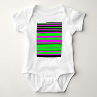 Hot Pink Green Black Colorful Stripe Muster Baby Strampler