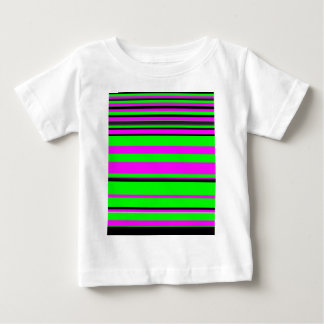 Hot Pink Green Black Colorful Stripe Muster Baby T-shirt