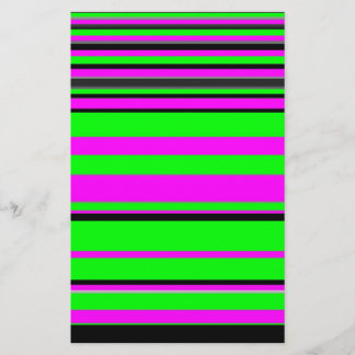 Hot Pink Green Black Colorful Stripe Muster Briefpapier