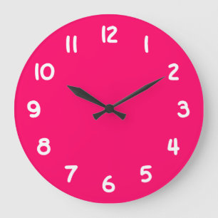 Hot Pink Große Wanduhr