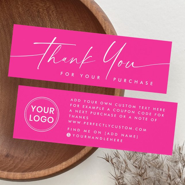 Hot Pink handgeschriebenes Skript Logo einfügen (Hot pink handwritten script logo thank you insert)