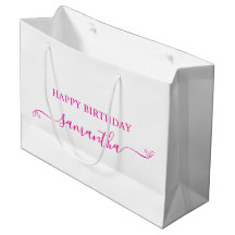 Hot Pink Happy Geburtstag Niedlich Bow Signature N