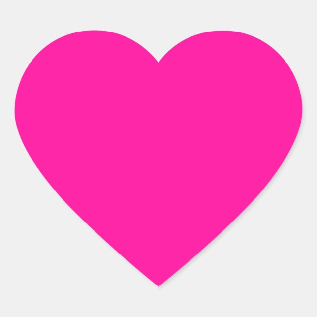Hot Pink Heart Herz-Aufkleber (Vorderseite)