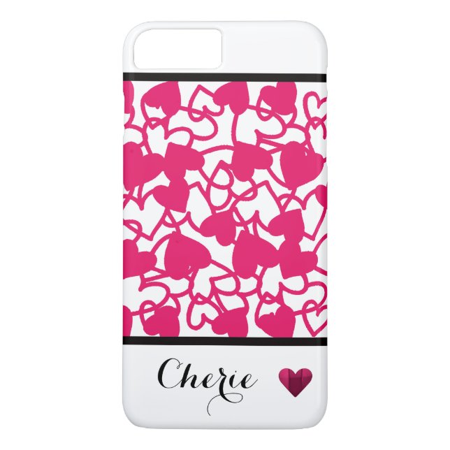 Hot Pink Heart Phone Case (Rückseite)
