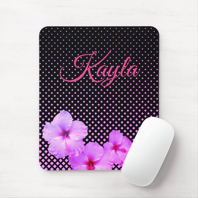 Hot Pink Hibiskus Mousepad (Mit Mouse)