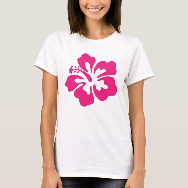 Hot Pink Hibiskus T-Shirt (Vorderseite)