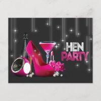 Hot Pink High Heel Champagne Black Hen Party